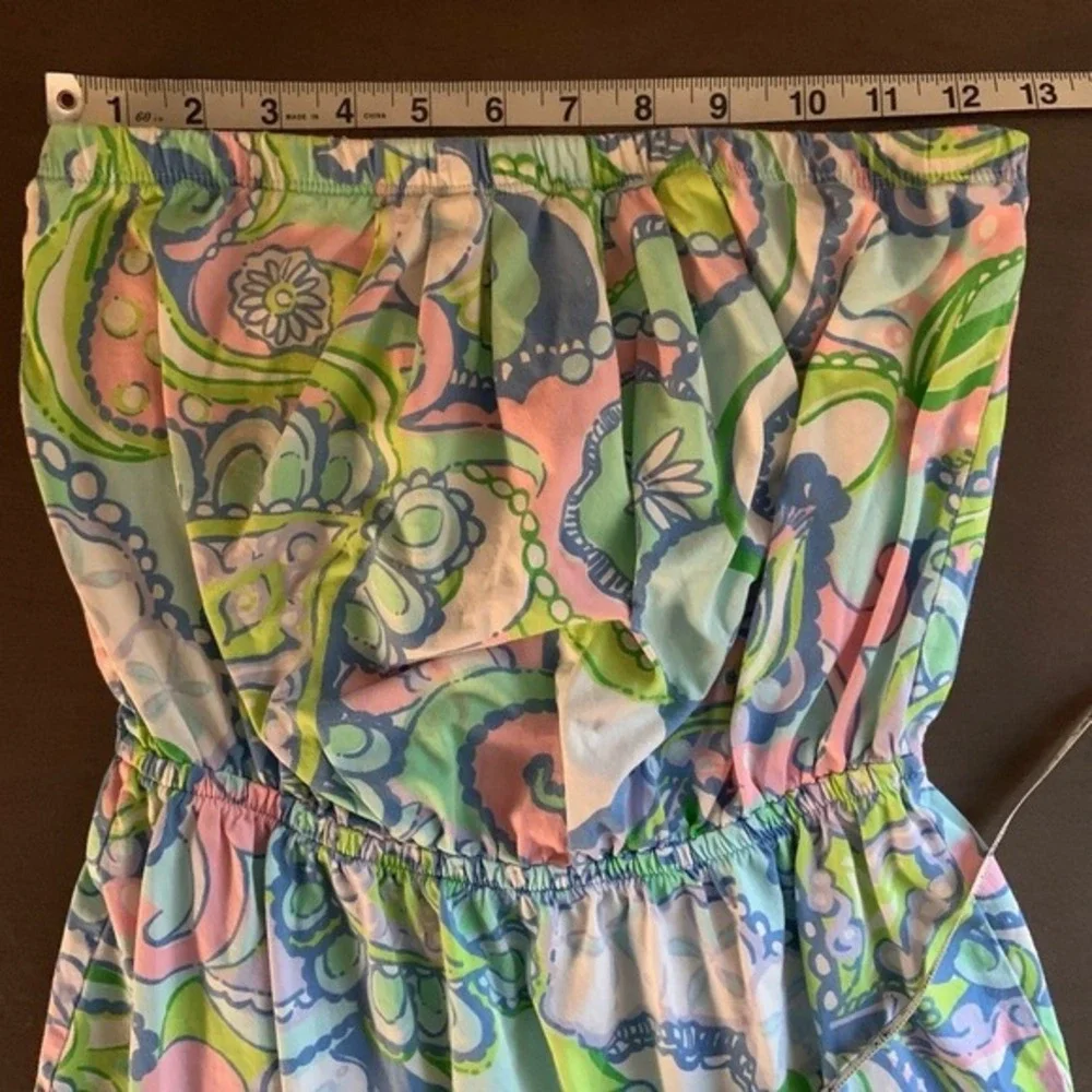 LILLY PULITZER‎ Windsor Strapless Dress Multi Conch Republic 100% Cotton Small - Picture 12 of 13